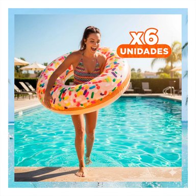 PACK6 FLOTADOR REDONDO DONAL SPRINT 114 CM SEGURO Y DIVERTIDO Y+REGALO STICKER