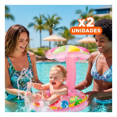 PACK2 FLOTANTE FLOR ROSADO DIVERTIDO Y COMODO PARA JUEGOS ACUATICOS Y+REGALO STICKER