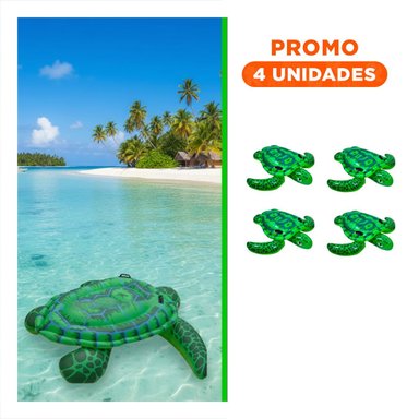 PACK4 JUGUETE ANIMAL TORTUGA VERDE 150 X 127 CM PARA PISCINA Y+REGALO STICKER