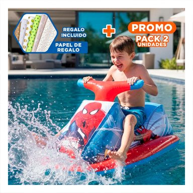 PACK2 SALVAVIDAS MOTO 89 X 46 CM INFLABLE SEGURO PARA PISCINA Y+PAPEL REGALO