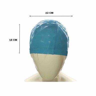 PACK4 CASCO DE NATACION CELESTE DE TELA PARA PISCINA Y CABELLO SECO - 4