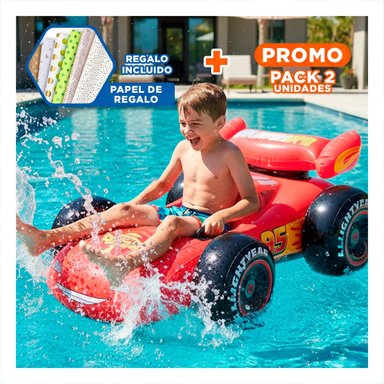 PACK2 JUGUETE INFLABLE COCHE 107 X 71 CM COLORIDO PARA NIÑOS Y+PAPEL REGALO