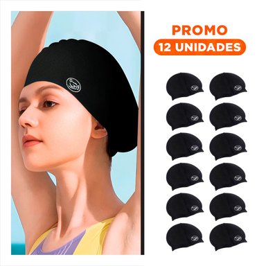 PACK12 CAPUCHA DE NATACION NEGRO PARA ACTIVIDAD Y PISCINA GARANTIZADA Y+REGALO STICKER