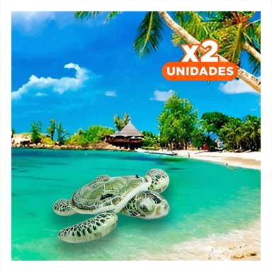PACK2 JUGUETE ACUATICO TORTUGA 150 X 127 CM DIVERTIDO PARA JUEGOS Y+REGALO STICKER