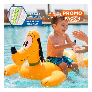 PACK4 SALVAVIDAS FLOTANTE PERRO 117 X 107 CM COMODO PARA PISCINA Y+PAPEL REGALO