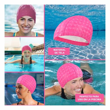 TOCA DE NATACION ROSADO DE TELA PARA NADAR Y COMODIDAD Y+POST IT