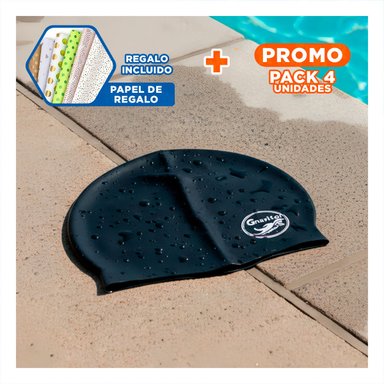 PACK4 CASCO DE NATACION NEGRO PARA COMODIDAD Y JUEGOS DIVERTIDOS Y+PAPEL REGALO