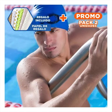 PACK2 GORRO DE NATACION AZUL PARA DIVERSION Y ACTIVIDAD Y+PAPEL REGALO