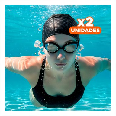 PACK2 TOCA DE NATACION NEGRO DE TELA PARA COMPETENCIA Y PISCINA Y+REGALO STICKER
