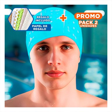 PACK2 TOCA DE NATACION CELESTE DE TELA PARA ENTRENAMIENTO Y ACTIVIDAD Y+PAPEL REGALO