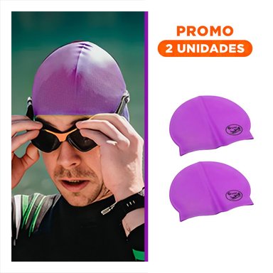 PACK2 CASCO DE NATACION MORADO PARA CABELLO PROTEGIDO Y NADAR