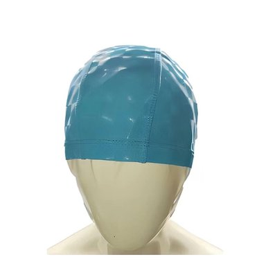 SOMBRERO DE NATACION CELESTE DE TELA PARA ENTRENAMIENTO Y ACTIVIDAD Y+PAPEL REGALO