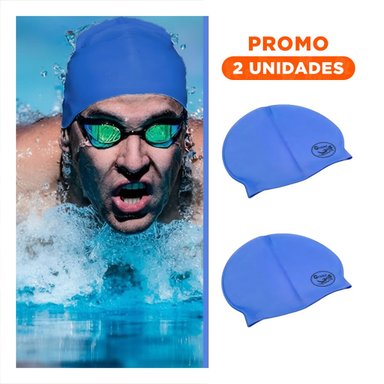 PACK2 GORRO DE NATACION AZUL PARA PRACTICA Y ACTIVIDAD