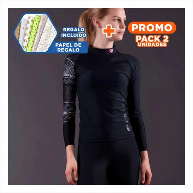 PACK2 CAMISETA COMODA DE NAILON ELASTICO PARA MUJER CON ESTILO CASUAL Y+PAPEL REGALO