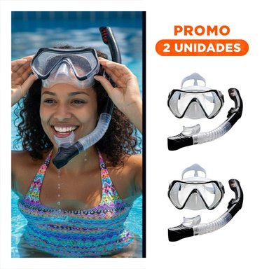 PACK2 ACCESORIOS MARINOS DE BUCEO 2 PCS CON LENTE DE VIDRIO
