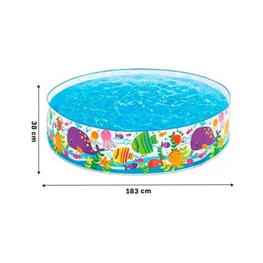PACK4 PISCINA OCEANO PARA PATIO DEL HOGAR CON RECREACION FAMILIAR AL AIRE LIBRE Y+PAPEL REGALO - 4