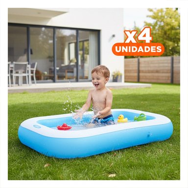 PACK4 TANQUE RECREATIVO RECTANGULAR GRANDE 168X100X28 CM FAMILIAR PLUS - 1