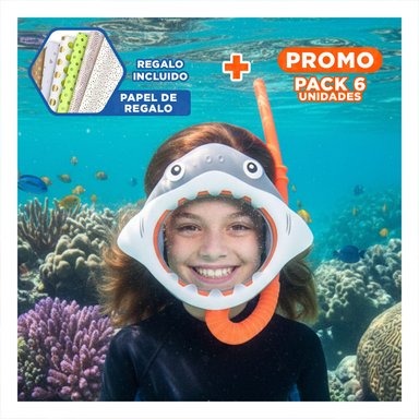 PACK6 SET ACUATICO FAMILIAR 2 PCS TIBURON PARA JUEGOS Y ACTIVIDADES EN EL AGUA Y+PAPEL REGALO