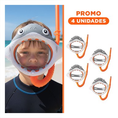 PACK4 SET INFANTIL 2 PCS TIBURON PARA JUEGOS EN PISCINA Y PLAYA Y+REGALO STICKER