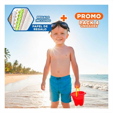 PACK4 EQUIPO DE PISCINA GRAVITAL CON GAFAS DE NATACION AJUSTABLES Y+PAPEL REGALO