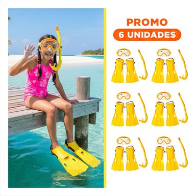 PACK6 SET 3 DE BUCEO AMARILLO PARA USO DIARIO EN PISCINA