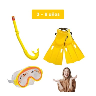 PACK6 SET 3 DE BUCEO AMARILLO PARA USO DIARIO EN PISCINA - 4