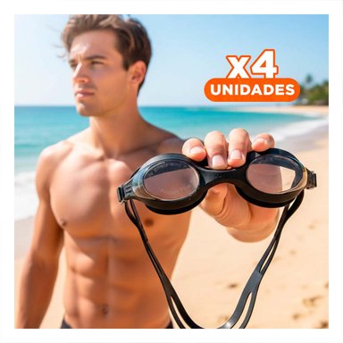 PACK4 ACCESORIO DE PISCINA GRAVITAL CON LENTES DE NATACION Y ESTUCHE