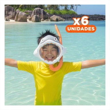 PACK6 JUEGO ACUATICO FAMILIAR 2 PCS TIBURON PARA DIVERSION EN PISCINA O PLAYA Y+REGALO STICKER