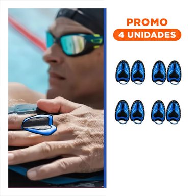 PACK4 IMPLEMENTO DEPORTIVO DE NATACION AZUL NEGRO PARA RUTINAS ACUATICAS Y+REGALO STICKER