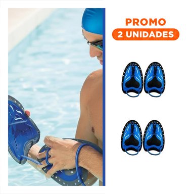 PACK2 HERRAMIENTA DE NATACION AZUL NEGRO PARA PISCINA QUE FORTALECE BRAZOS Y TECNICA