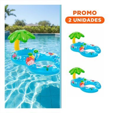 PACK2 ACCESORIO DE PISCINA PARA BEBE 117X 75 CM CON FLOTACION COMODA Y ESTABLE