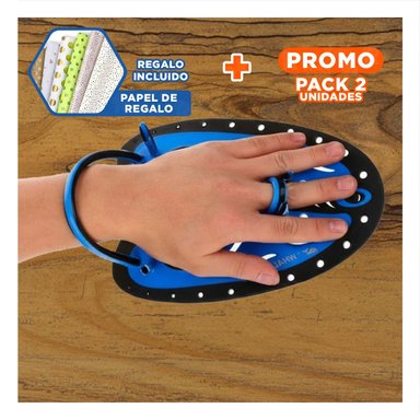 PACK2 HERRAMIENTA DEPORTIVA DE NATACION AZUL NEGRO PARA ENTRENAMIENTO CONTINUO Y+PAPEL REGALO