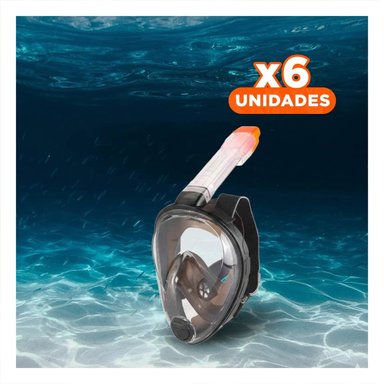 PACK6 EQUIPO SUBMARINO DE BUCEO NEGRO PARA EXPLORACION MARINA CON VISION CLARA Y+REGALO STICKER