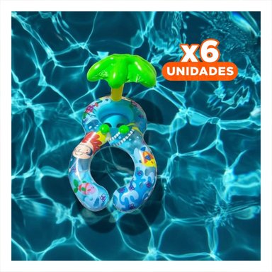 PACK6 SALVAVIDAS PARA BEBE 117X 75 CM PENSADO PARA FLOTACION SEGURA EN AGUA Y+REGALO STICKER