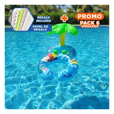 PACK6 ARO PARA BEBE 117X 75 CM CON FLOTACION ESTABLE PARA USO EN AGUA Y+PAPEL REGALO