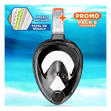 PACK6 ARTICULO ACUATICO DE BUCEO NEGRO PARA PRACTICA SUBMARINA CONTINUA Y+PAPEL REGALO