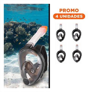 PACK4 COMPLEMENTO ACUATICO DE BUCEO NEGRO PARA USO EN PISCINA Y MAR Y+REGALO STICKER