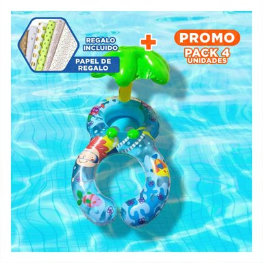 PACK4 COMPLEMENTO DE PISCINA PARA BEBE 117X 75 CM PARA JUEGOS EN AGUA Y+PAPEL REGALO