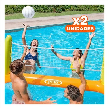 PACK2 JUEGO INFLABLE PARA VOLEY EN PISCINA PARA ACTIVIDADES RECREATIVAS Y+REGALO STICKER