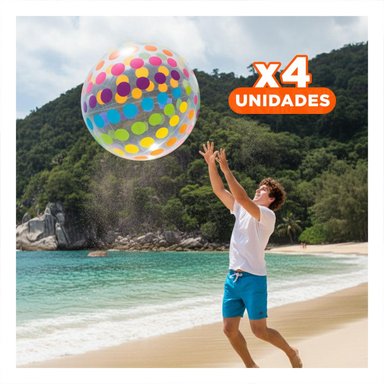 PACK4 BOLA PARA NINOS CON PUNTOS PARA JUEGOS EN CASA Y DIVERSION CONTINUA