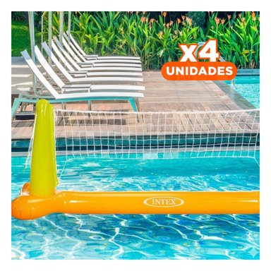 PACK4 JUEGO ACUATICO INFLABLE DE VOLEY PARA PISCINA Y PATIO