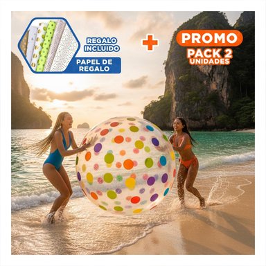 PACK2 BOLA INFANTIL PARA JUEGOS CASEROS CON PUNTOS Y DIVERSION SEGURA Y+PAPEL REGALO