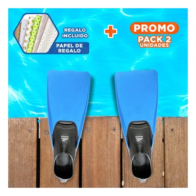 PACK2 ALETAS COMODAS WINNER PARA BUCEO EN AZUL Y NEGRO AJUSTE SEGURO Y+PAPEL REGALO