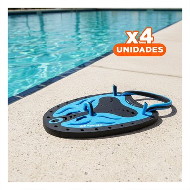 PACK4 ELEMENTO PARA ENTRENAMIENTO DE NATACION EN PISCINA AZUL NEGRO GRAVITAL