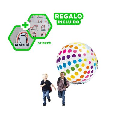 PELOTA DE JUEGO CON PUNTOS COD 59065NP PARA NINOS EN CASA Y+REGALO STICKER