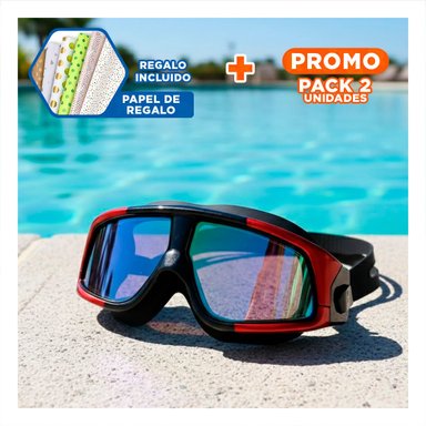 PACK2 ACCESORIO ACUÁTICO PARA PISCINA CON AJUSTE SEGURO Y CÓMODO NEGRO Y ROJO Y+PAPEL REGALO