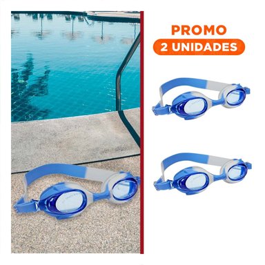 PACK2 EQUIPO PARA NATACION MARMOLEADO FEELDOO AZUL Y BLANCO COMODO
