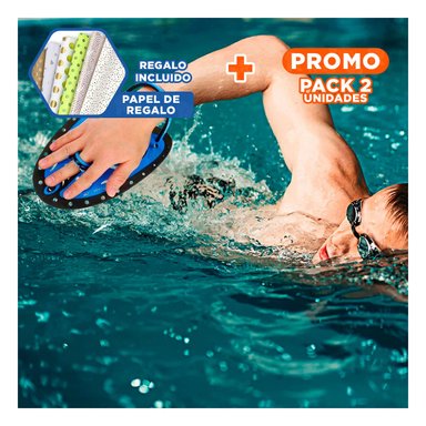 PACK2 EQUIPO PARA ENTRENAMIENTO DE NATACION EN PISCINA AZUL NEGRO WHALE Y+PAPEL REGALO
