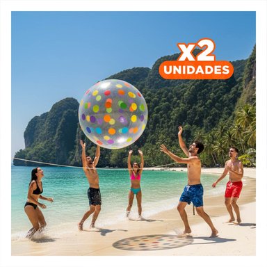 PACK2 BOLA LIVIANA CON PUNTOS PARA JUEGOS DE NINOS EN CASA Y USO DIARIO Y+REGALO STICKER