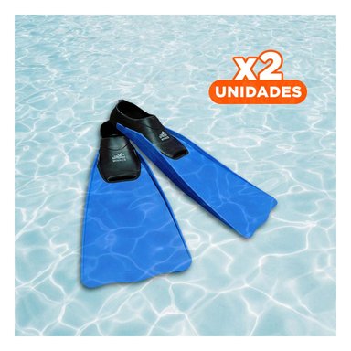 PACK2 ALETAS RESISTENTES WINNER PARA BUCEO EN AZUL Y NEGRO PARA MAR Y PISCINA Y+REGALO STICKER